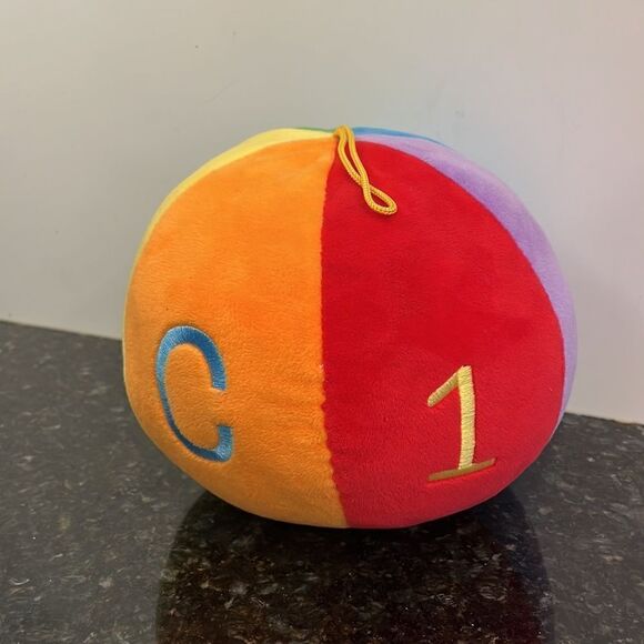 Gitzy Plush Baby Ball Rattle Infant 7” Colourful - Picture 3 of 5